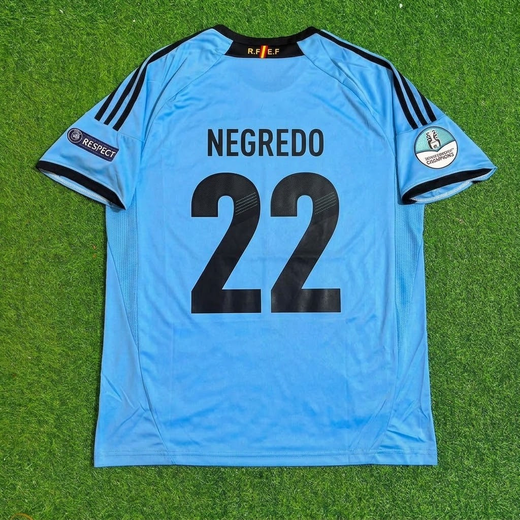 Alvaro Negredo Spain EURO 2012 Final Retro Football Jersey Kit