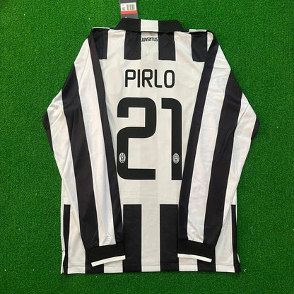 Andrea Pirlo Juventus 2014 2015 Retro Long Sleeve Jersey Trikot Maillot Maglia Soccer Shirt