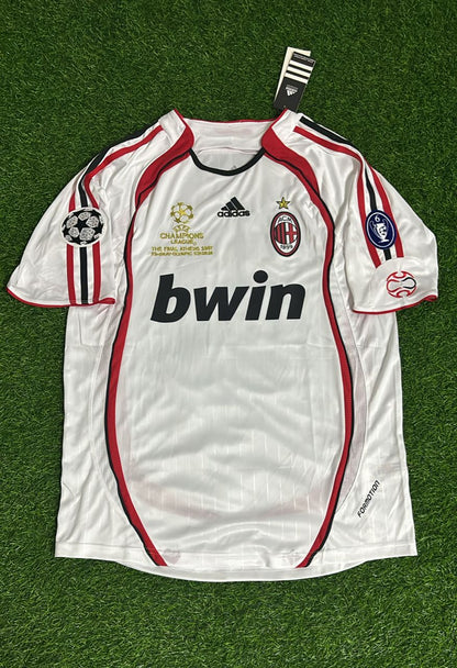 Andrea Pirlo #21 Milan 2007 Final Athene Champions League Final White Retro Football Jersey Soccer Shirt