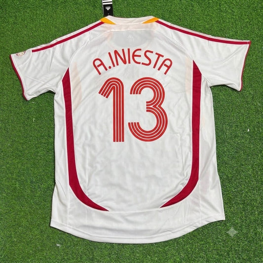 Andres Iniesta Spain 2006 World Cup White Retro Jersey Trikot Maillot Camiseta
