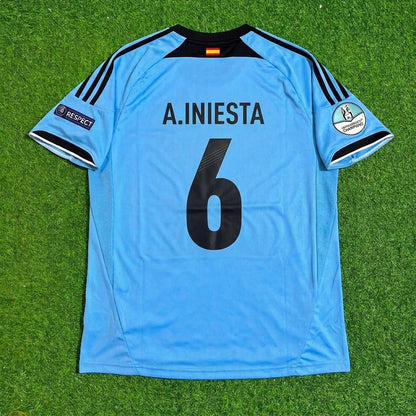 Andres Iniesta Spain EURO 2012 Final Retro Football Jersey Kit