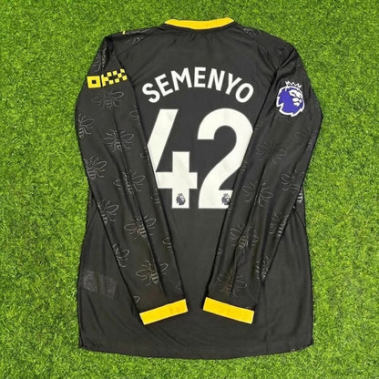 Antoine Semenyo #42 Manchester City 2026/2027 New Season Away Black Long Sleeve Jersey Trikot Maillot Soccer Shirt