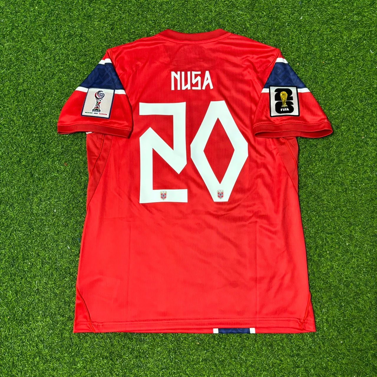 Antonio Nusa #20 Norway 2026 World Cup Home Football Jersey