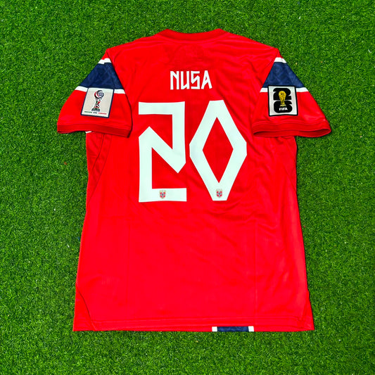 Antonio Nusa #20 Norway 2026 World Cup Home Football Jersey