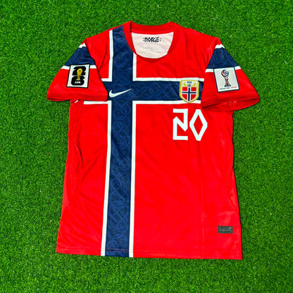 Antonio Nusa #20 Norway 2026 World Cup Home Football Jersey