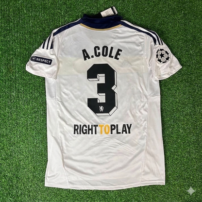 Ashley Cole #3 Chelsea 2011 2012 Champions League White Yellow Retro Jersey Trikot