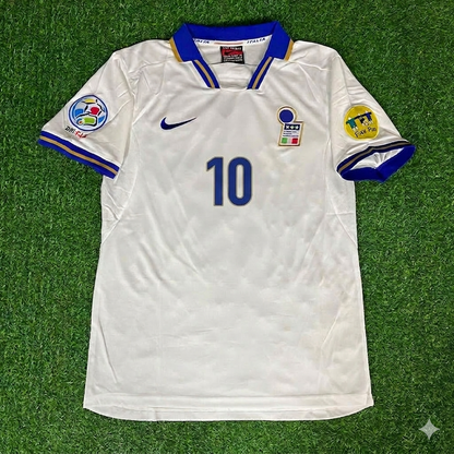 Demetrio Albertini #10 Italy EURO 1996 White Retro Jersey