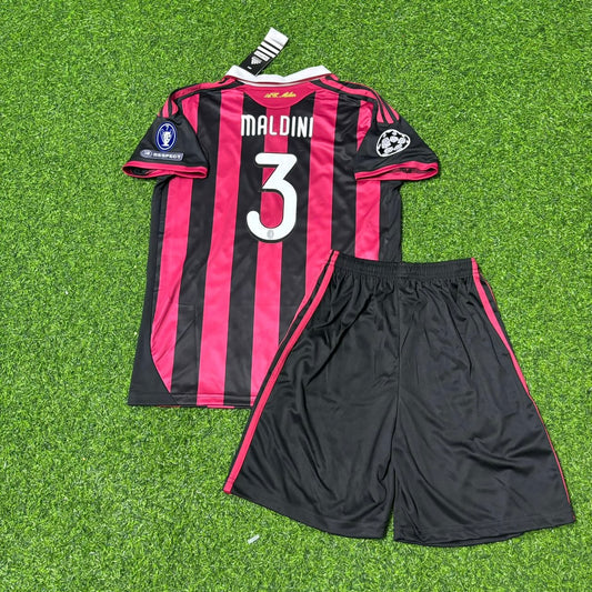 Paolo Maldini AC Milan 2008-2009 Final Season Kids Home Retro Football Jersey
