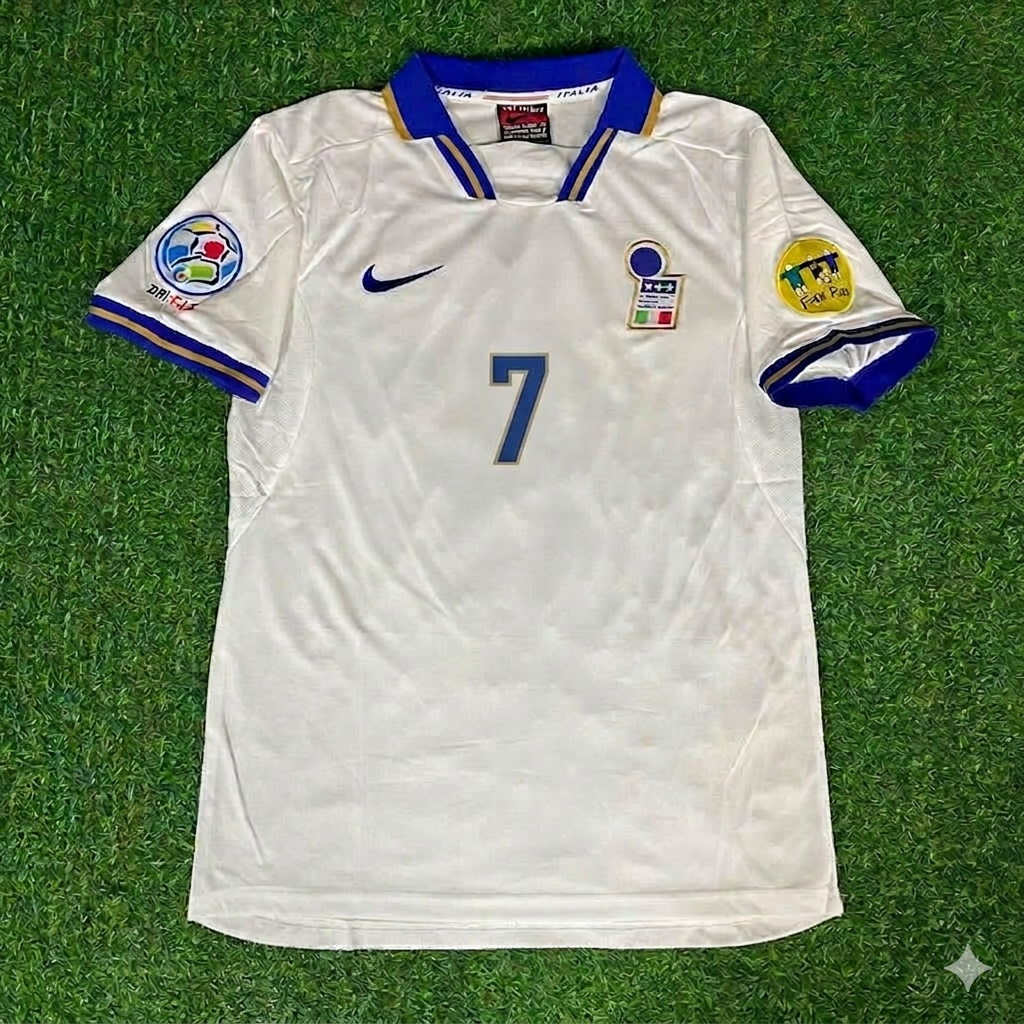 Roberto Donadoni #7 Italy EURO 1996 White Retro Jersey