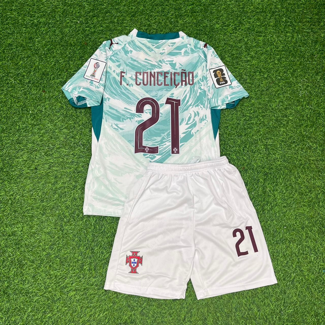 Francisco Conceicao Portugal 2026 World Cup Kids Away Football Jersey