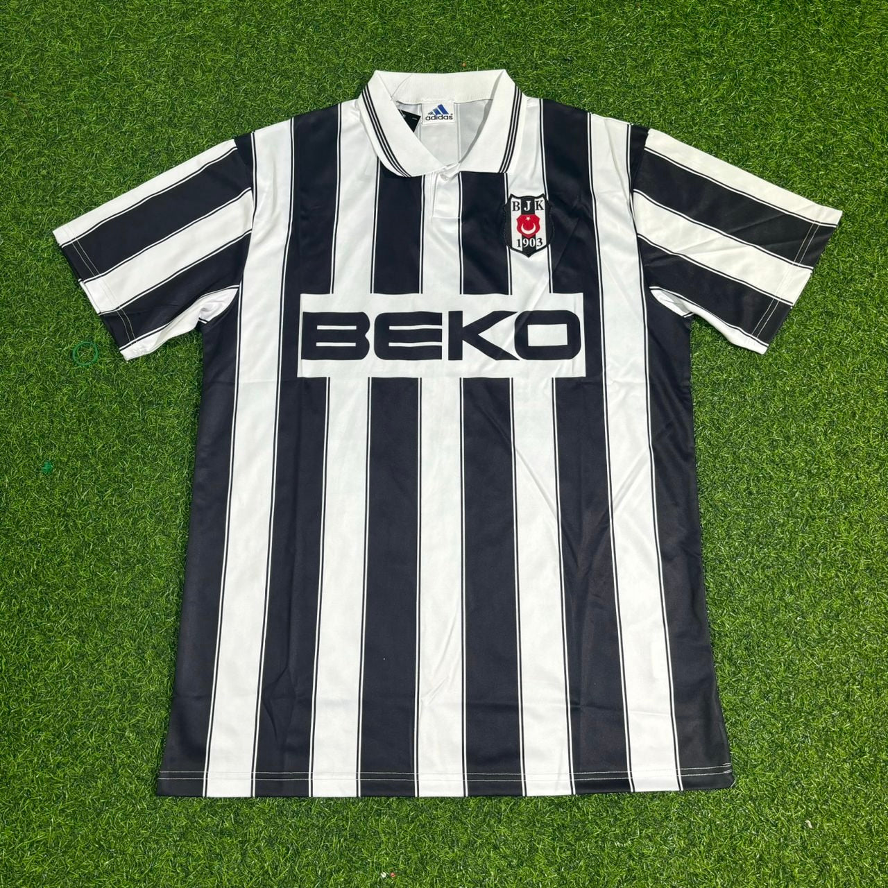 Besiktas 1996/1997 Black White Retro Forma Football Trikot Maillot Jersey