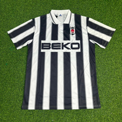Besiktas 1996/1997 Black White Retro Forma Football Trikot Maillot Jersey