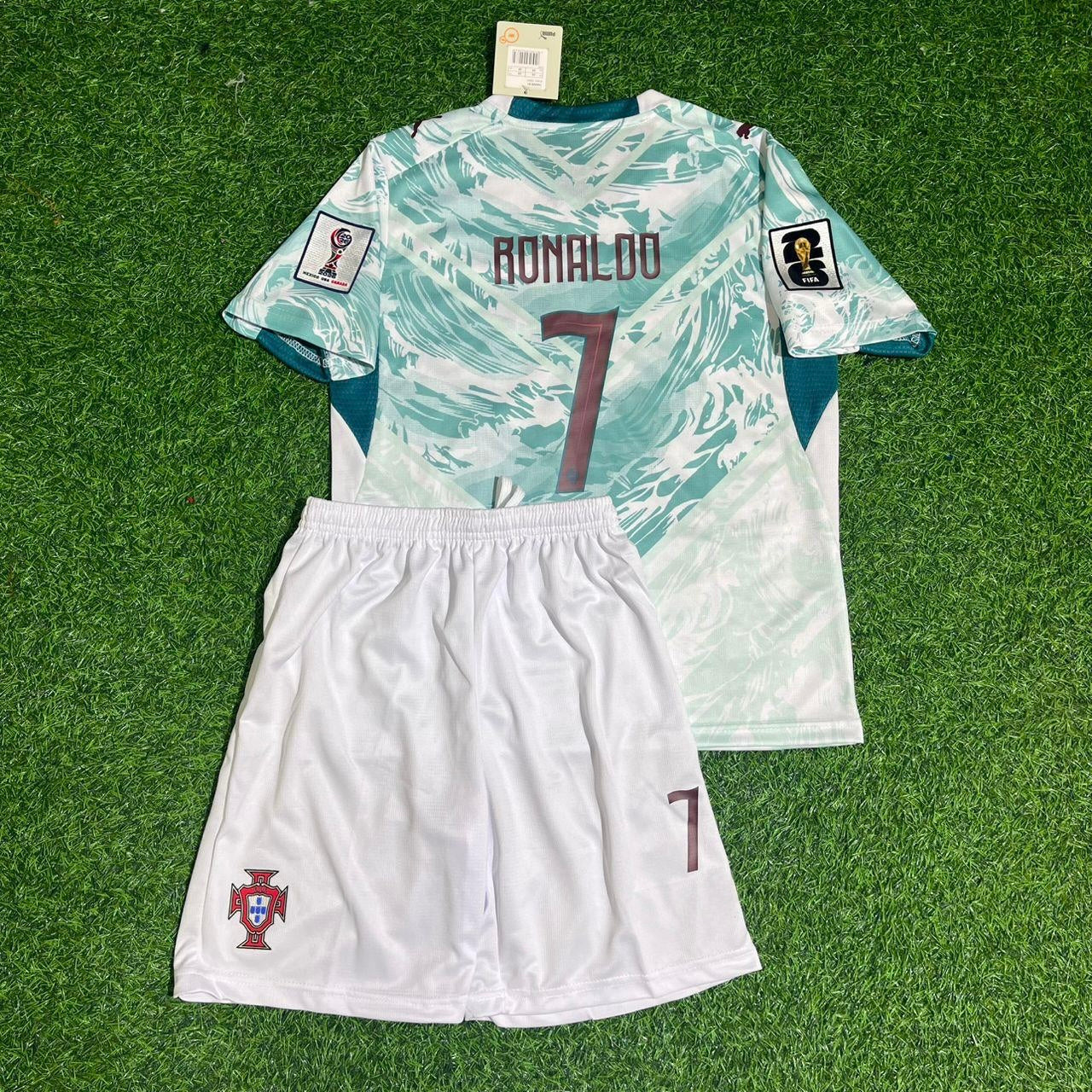 Cristiano Ronaldo Portugal WM 2026 Kinder Auswärtstrikot Weiß