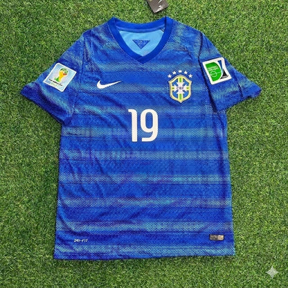 Willian 19- 2014 World Cup Retro Blue Jersey Trikot