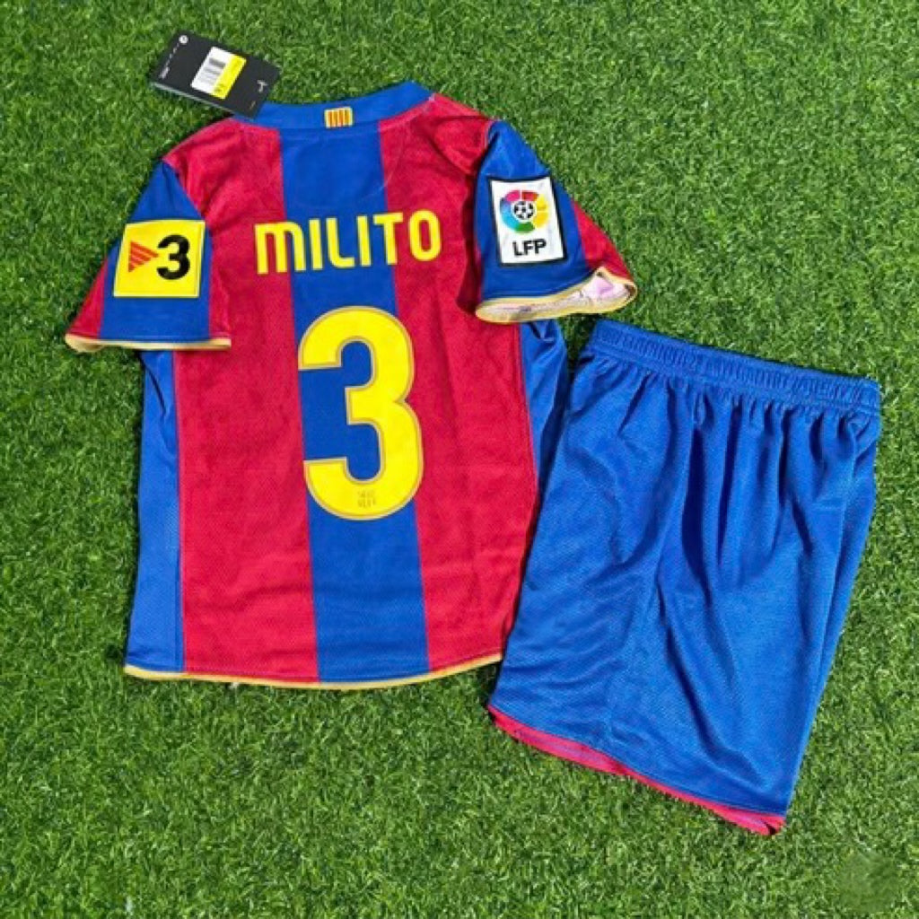 Gabriel Milito 3- Barcelona 2007/2008 Retro KIDS Football Jersey