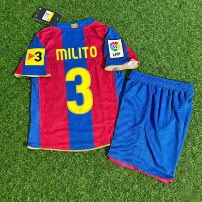 Gabriel Milito 3- Barcelona 2007/2008 Retro KIDS Football Jersey