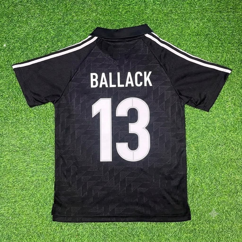 Michael Ballack Germany Deutschland Schwarzes Retro Fußballtrikot
