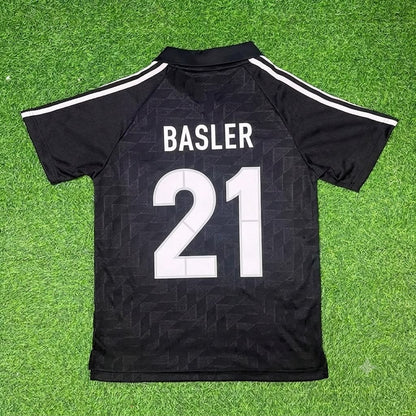 Mario Basler Germany Deutschland Schwarzes Retro Fußballtrikot