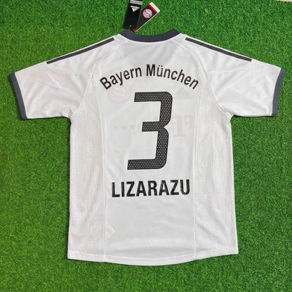 Bixente Lizarazu Bayern Munich 2002/2004 Away White Retro Football Jersey Trikot Mailot