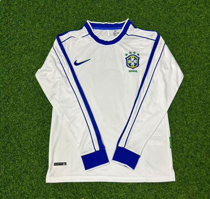 Rivaldo Brazil 1998 World Cup Long Sleeve Retro Football Jersey