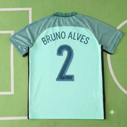 Bruno Alves Portugal EURO 2016 Green Retro Football Jersey