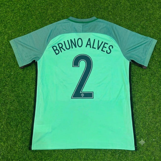 Bruno Alves Portugal EURO 2016 Green Retro Football Jersey Trikot Maillot