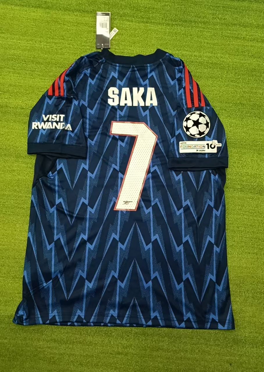 Bukayo Saka Arsenal Auswärtstrikot, schwarz, neue Saison 2026, Trikot, Maillot Camisate, Fußballtrikot