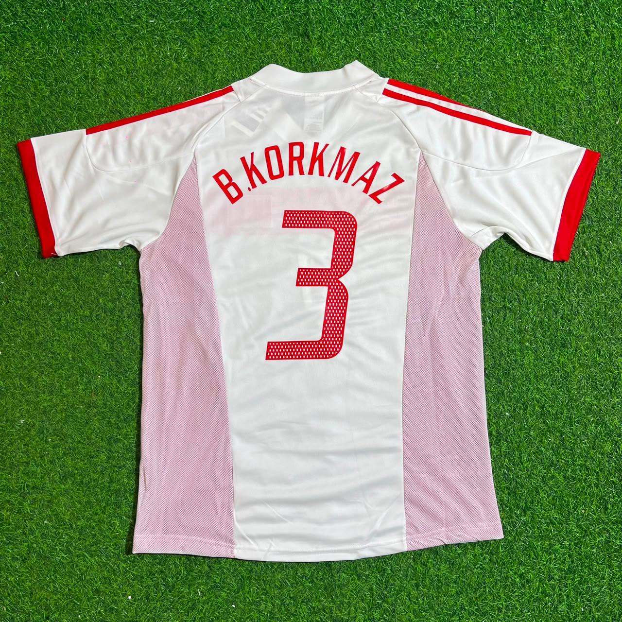 Bülent Korkmaz Türkiye 2002 World Cup White Retro Football Jersey
