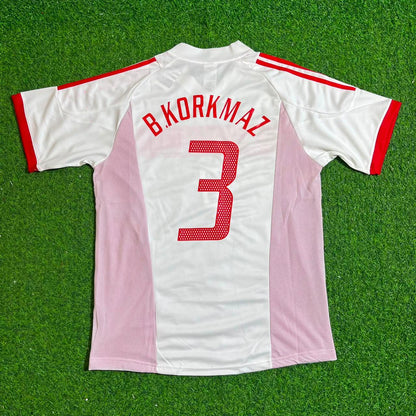 Bülent Korkmaz Türkiye 2002 World Cup White Retro Football Jersey