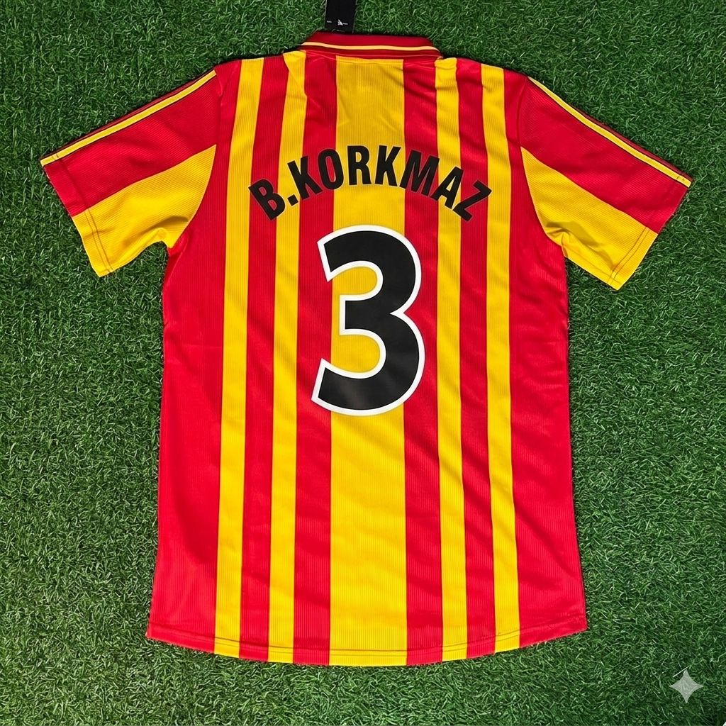 Bulent Korkmaz – Galatasaray 2000 UEFA Super Kupa Final Retro Kit Jersey – | Trikot | Maillot | Forma
