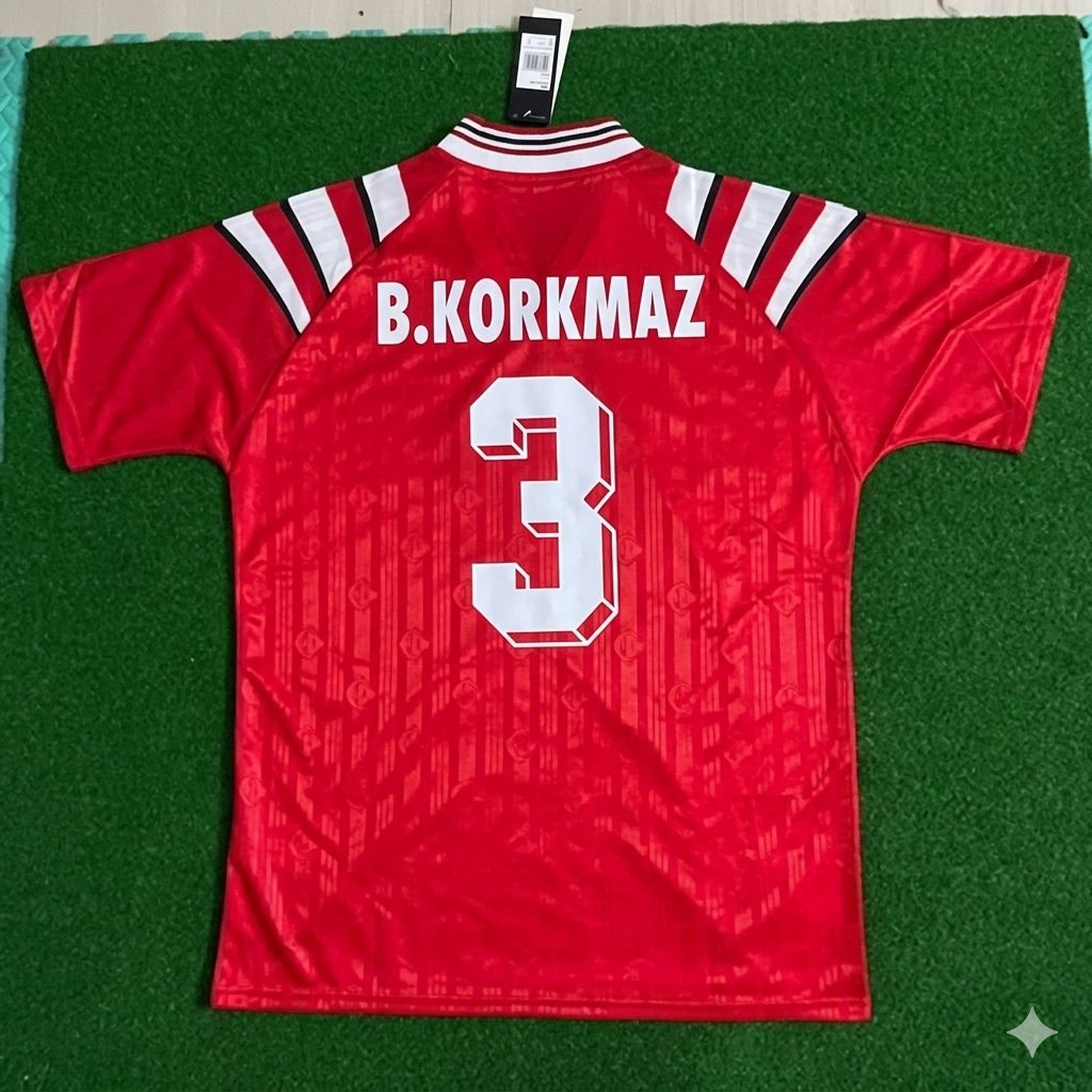 Bülent Korkmaz Türkiye Turkey Red Nostalgic Retro Football Jersey