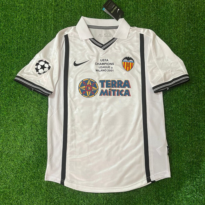 John Carew Valencia 2001 Milano Champions Final Retro Football Jersey