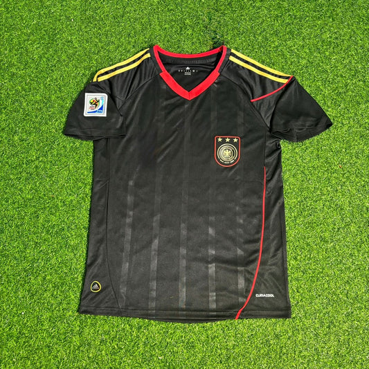 Germany Deutschland 2010 World Cup Black Retro Football Jersey