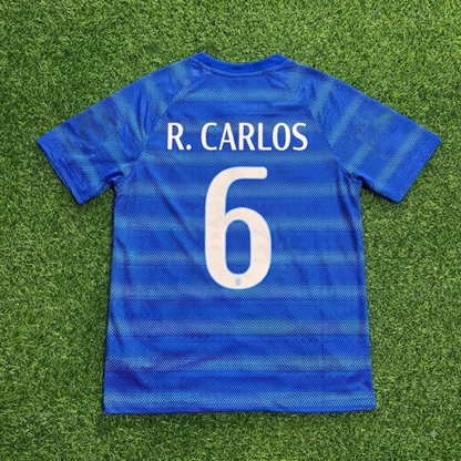 Roberto Carlos #6 Brazil  Retro Blue Jersey Trikot