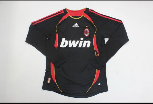 Milan 2006-07 Retro Black Long sleeve Football Jersey Trikot