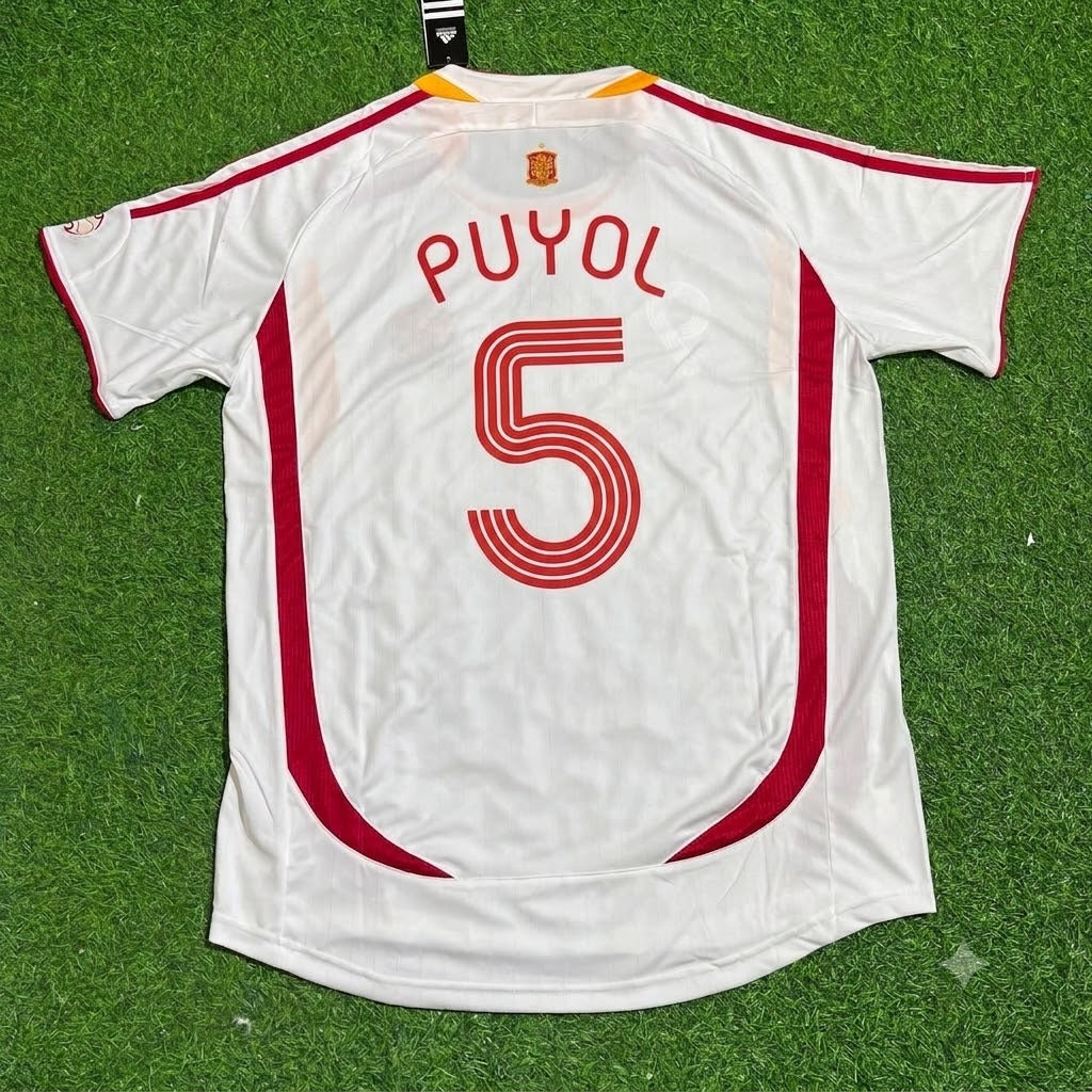 Carles Puyol Spain 2006 World Cup White Retro Jersey Trikot Maillot Camiseta