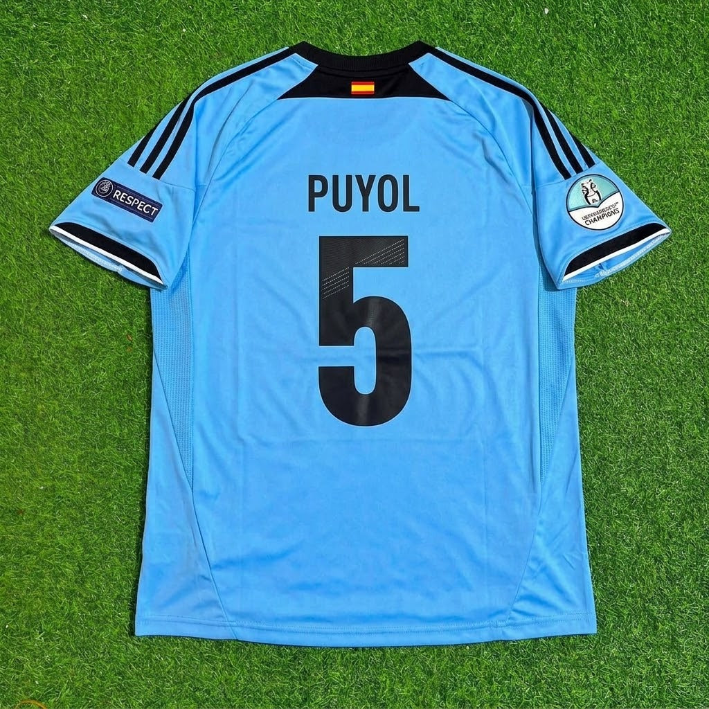 Carles Puyol Spain EURO 2012 Final Retro Football Jersey Kit