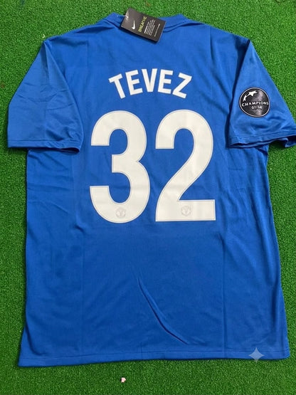 Carlos Tevez Manchester United 2008 Champions League Retro Soccer Jersey Trikot Maillot
