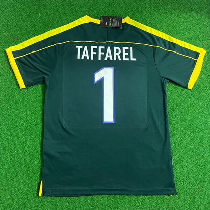 Claudio Taffarel Brazil 1998 Retro Goalkeeper Jersey Trikot Maillot Maglia Soccer Shirt