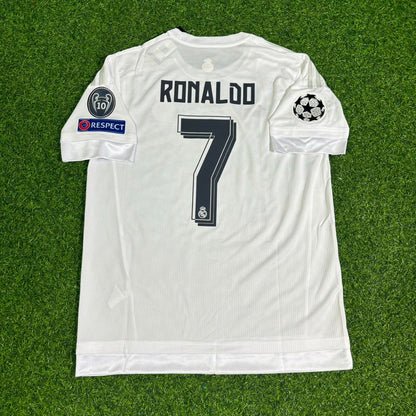 Cristiano Ronaldo 7 Real Madrid 2016 Champions League Final Football Jersey Kit