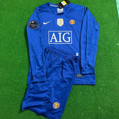 Cristiano Ronaldo Manchester United 2008/09 Blaues Kinder-Kit – Kit-Jersey für Kinder – | KinderTrikot | Maillot Enfant Soccer Shirt