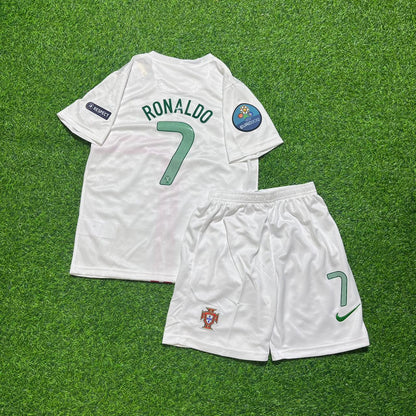 Cristiano Ronaldo Portugal 2012 White Ronaldo Kids Kit – Kit Jersey for Children – | KinderTrikot | Maillot Enfant Soccer Shirt