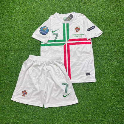 Cristiano Ronaldo Portugal 2012 White Ronaldo Kids Kit – Kit Jersey for Children – | KinderTrikot | Maillot Enfant Soccer Shirt