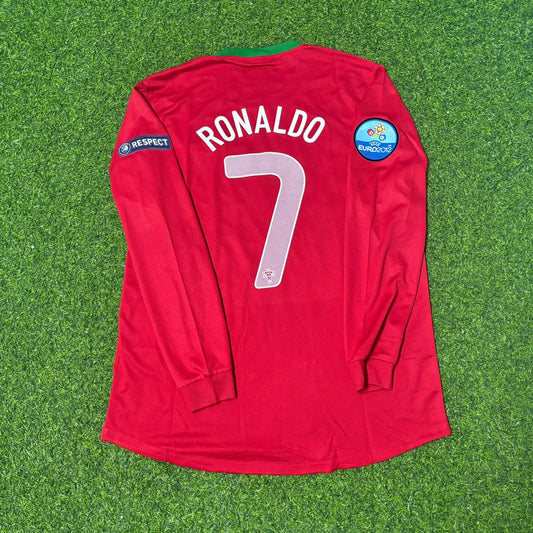 Maillot de foot rétro à manches longues Cristiano Ronaldo Portugal EURO 2012