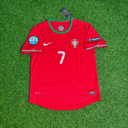 Cristiano Ronaldo Portugal Euro 2012 Red Retro Football Jersey Kit