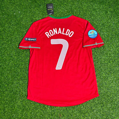 Cristiano Ronaldo Portugal Euro 2012 Red Retro Football Jersey Kit