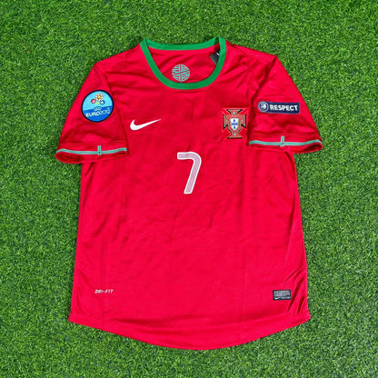Cristiano Ronaldo Portugal Euro 2012 Red Retro Football Jersey Kit