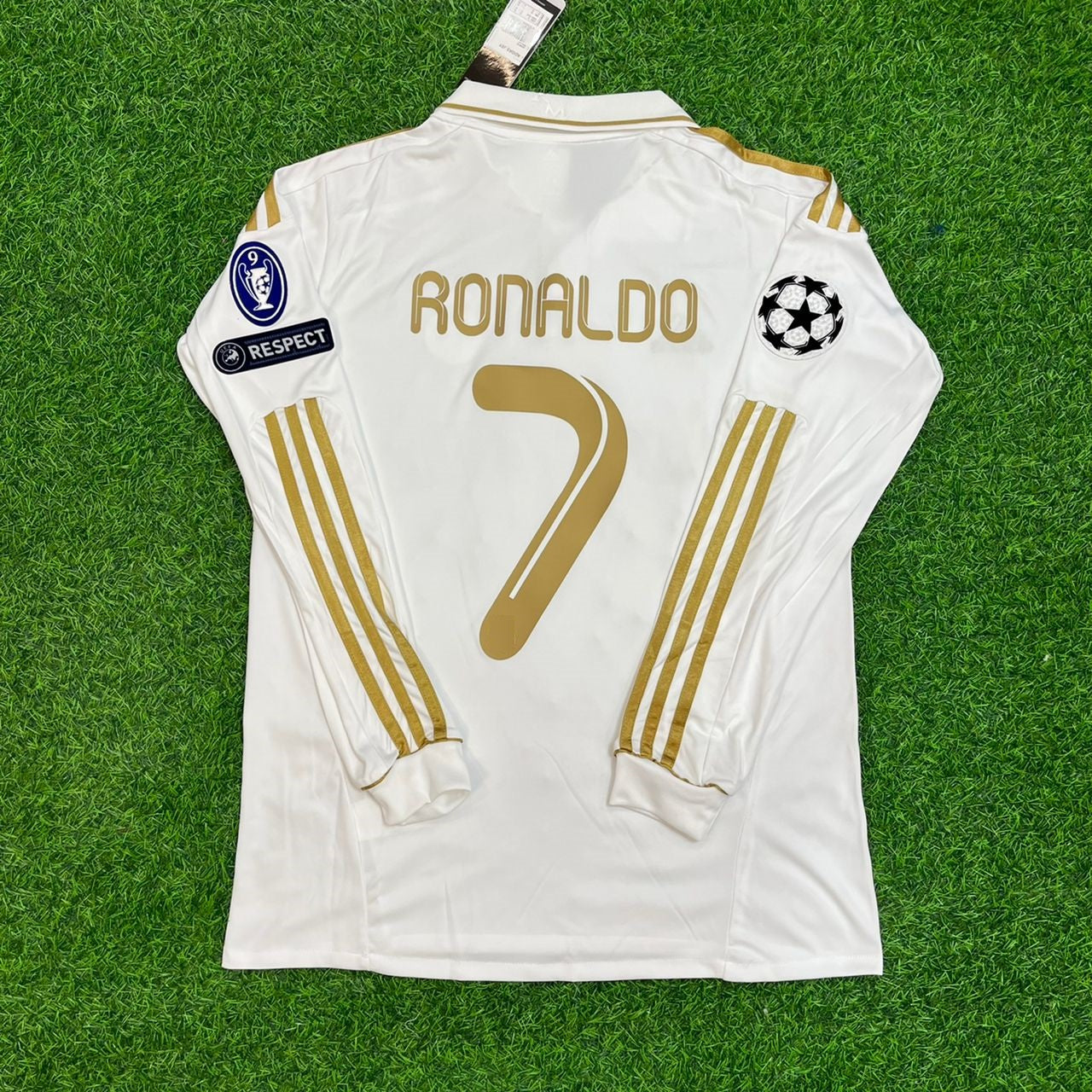 Cristiano Ronaldo Real Madrid 2011-2012 White Long Sleeve Jersey Soccer Shirt