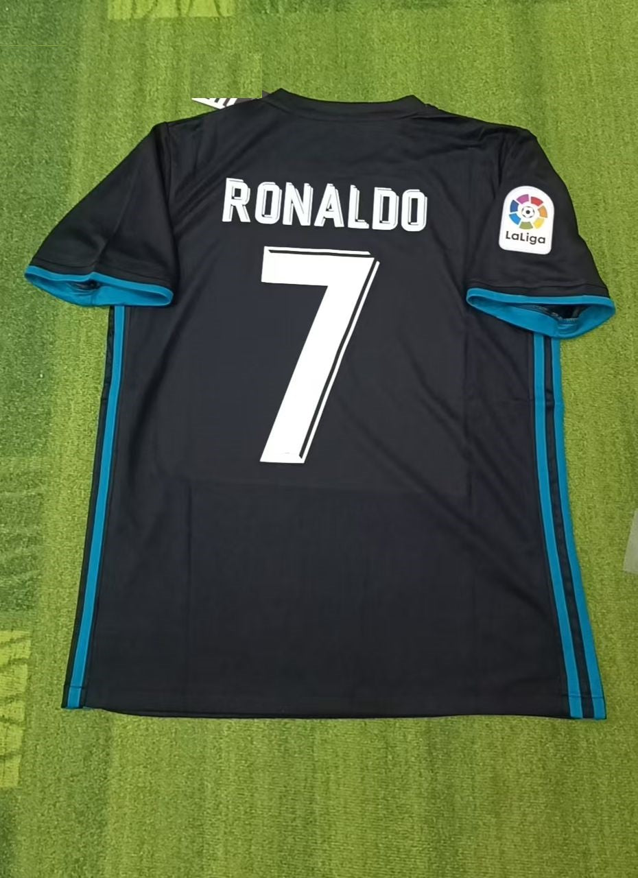 Cristiano Ronaldo Real Madrid Schwarzes Trikot-Kit Trikot Fußball-Shirt