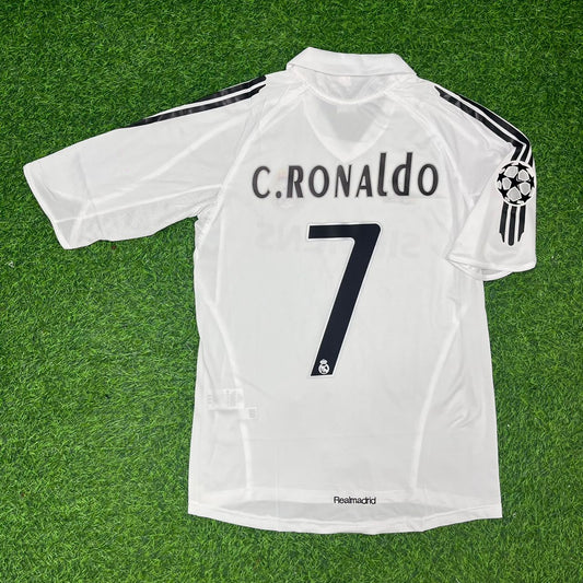 Cristiano Ronaldo Real Madrid White Retro Jersey Soccer Shirt Trikot